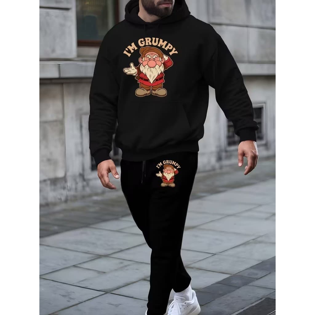 Conjunto Moletom Canguru Masculino Anão Blusa De Frio + Calça Moletom Estampados Unissex Outono/Inverno