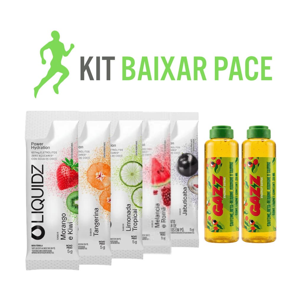 Liquidz Eletrólitos 5 unid + 2x Gazz Pre Treino Corrida + 2 Gazz - Suplemento para Corrida de Rua - Substituto Gel Carbo