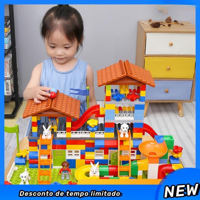 Blocos de montar de peças grandes compatíveis com LEGO Duplo, conjunto de 89 peças, presente de aniversário para bebê Cr