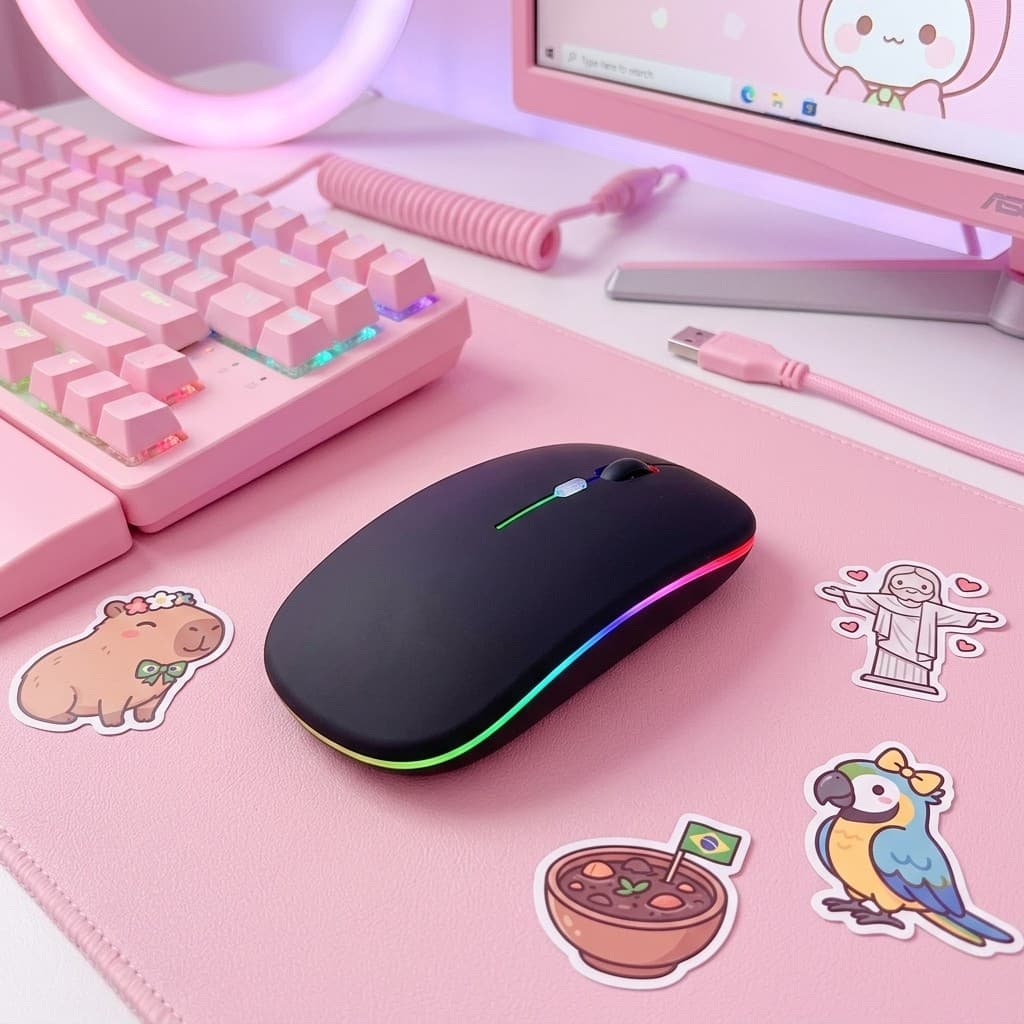 Mouse Bluetooth Recarregável Sem Fio Silencioso Para Tablet Celular E PC