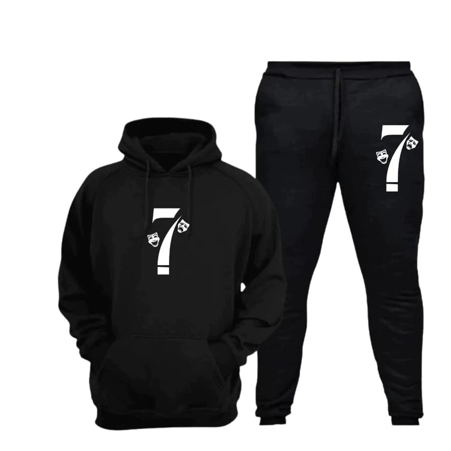 Conjunto Moletom Canguru Masculino 7 drake Blusa De Frio + Calça Moletom Estampados Unissex Outono/Inverno