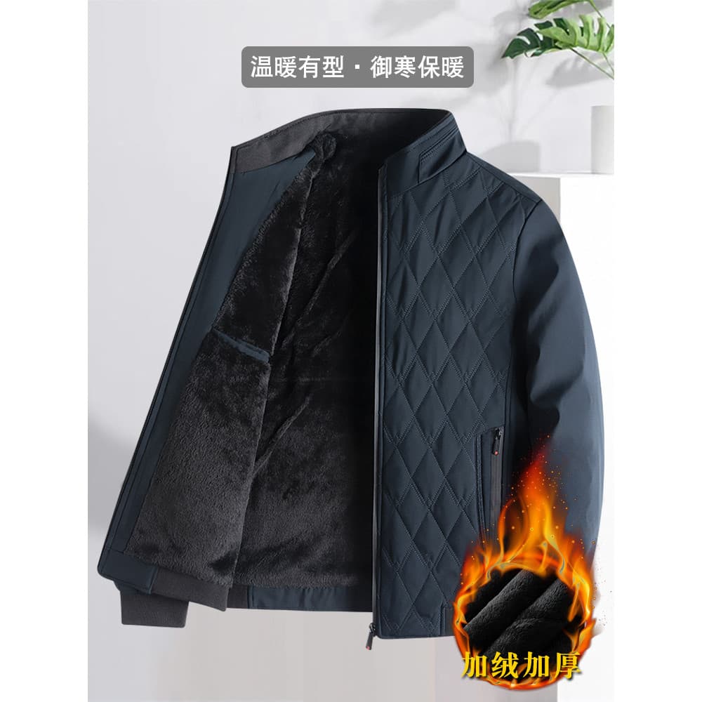 Pai jaqueta de inverno jaqueta acolchoada de algodão meia-idade idosos masculino acolchoado de lã grosso jaqueta outono 