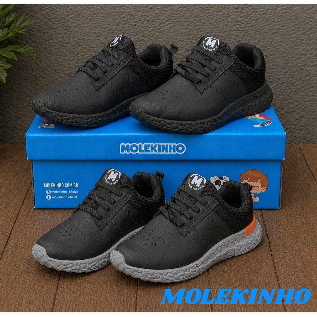 Tênis Molekinho Menino Infantil Casual Elástico Confortável