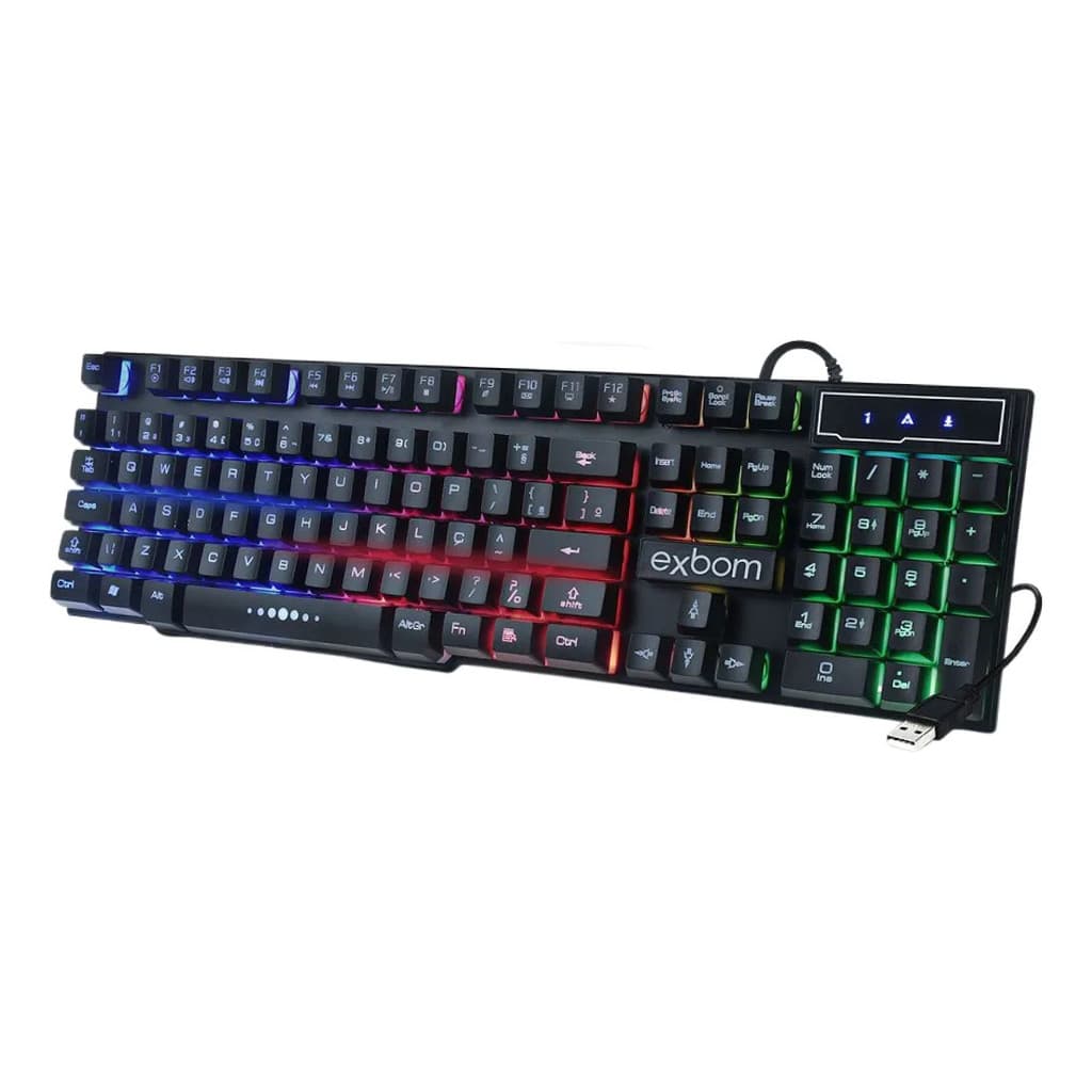 Teclado Semi Mecanico Rgb Led Iluminação Abnt2 Multimidia