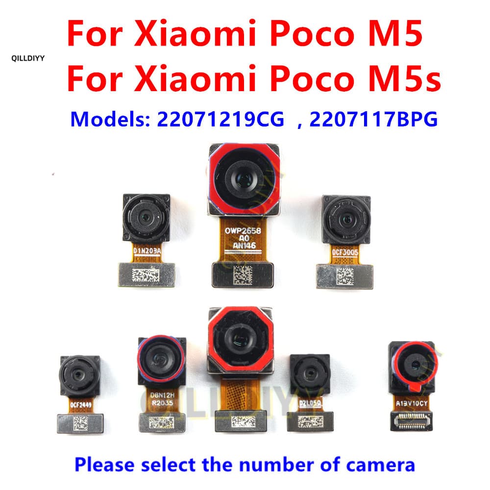 Câmera Frontal Traseira Para Xiaomi Poco M5/M5s Selfie Voltada Trás Principal Cabo Flexível Reparo De Smartphone