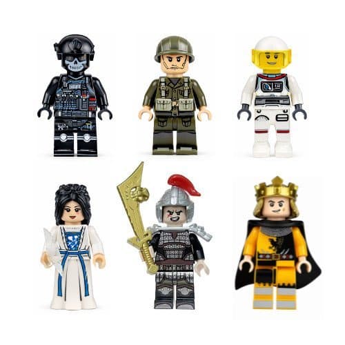 Minifigura Soldado SWAT Astronauta Geisha Rei Romano (Com Base para fixação) Blocos de Montar Lego RLZF