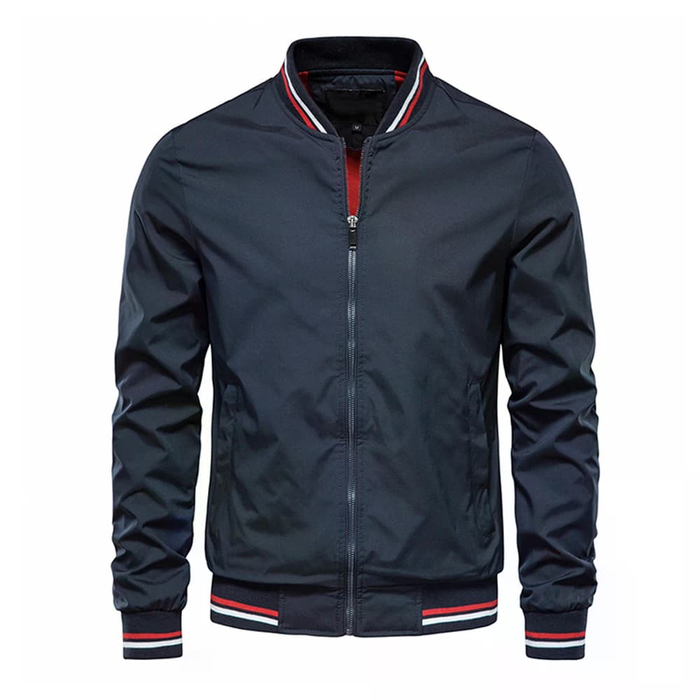 Primavera Verão Bombardeiro Jaqueta Masculina Preto Casual Fino Ajuste Beisebol Jaquetas Dos Homens Nova Moda Outono De 