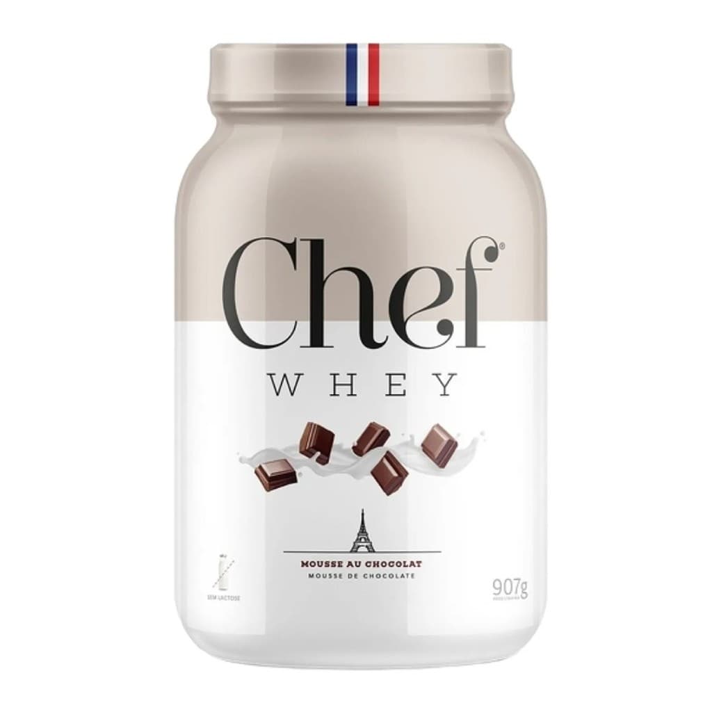 Whey Protein Zero Lactose Chef Whey 900g Mousse De Chocolate Ganho De Massa Alta Digestão Original