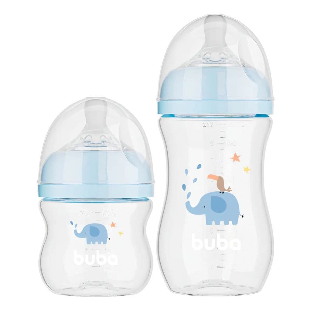 kit 2 Mamadeiras Easy Flow 120 E 270ml Elefante Azul - Buba
