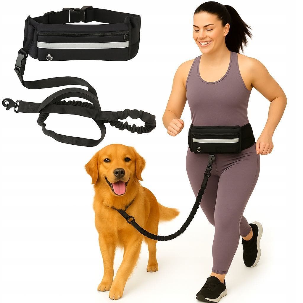 Guia De Cintura Com Pochete E Guia Elástica Rotação 360° Segurança Conforto E Praticidade Para Passeio E Corrida Com Pet