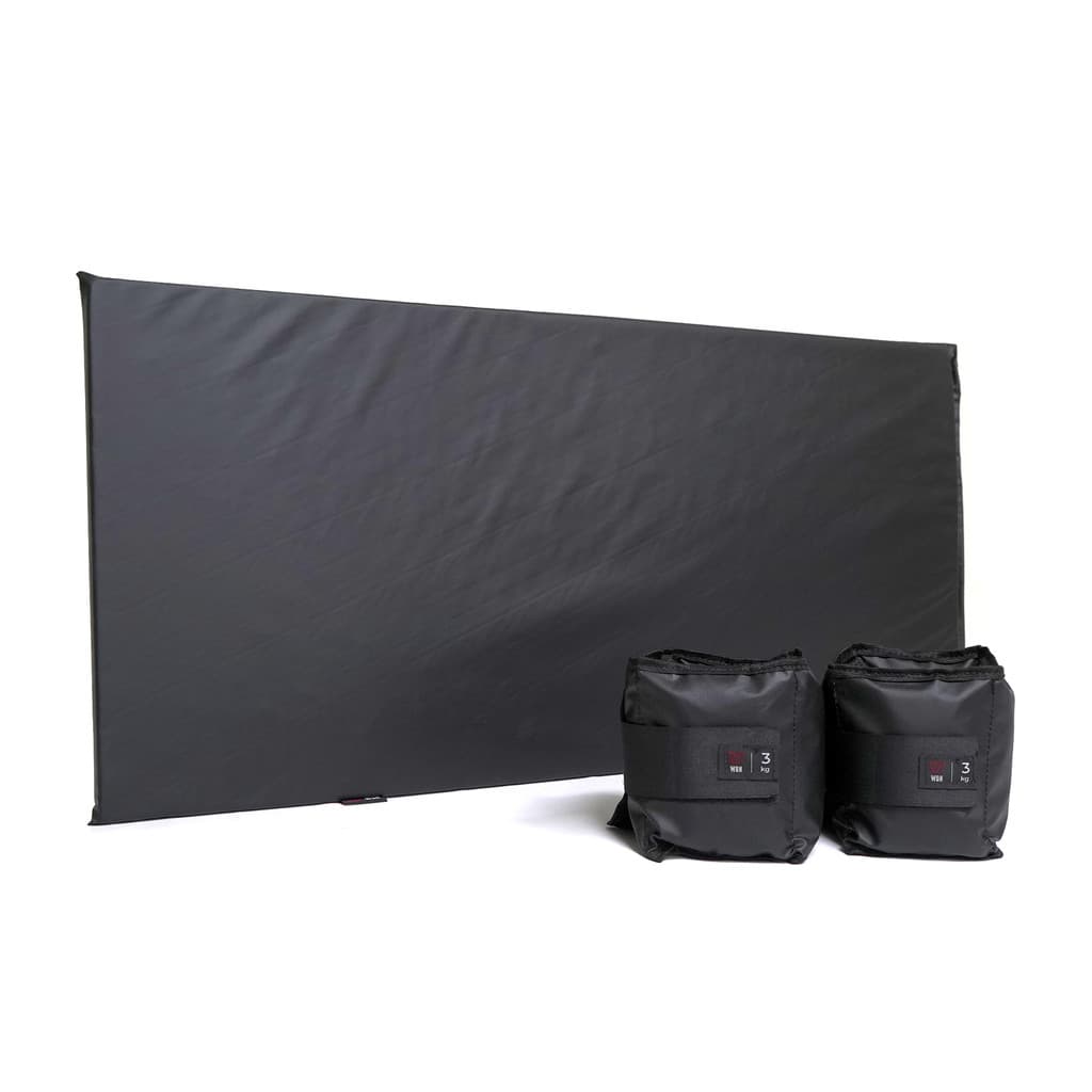 Kit Par Caneleira 3kg + 1 Colchonete Preto 90x42x2 Musculação Ginástica Treino Profissional Academia