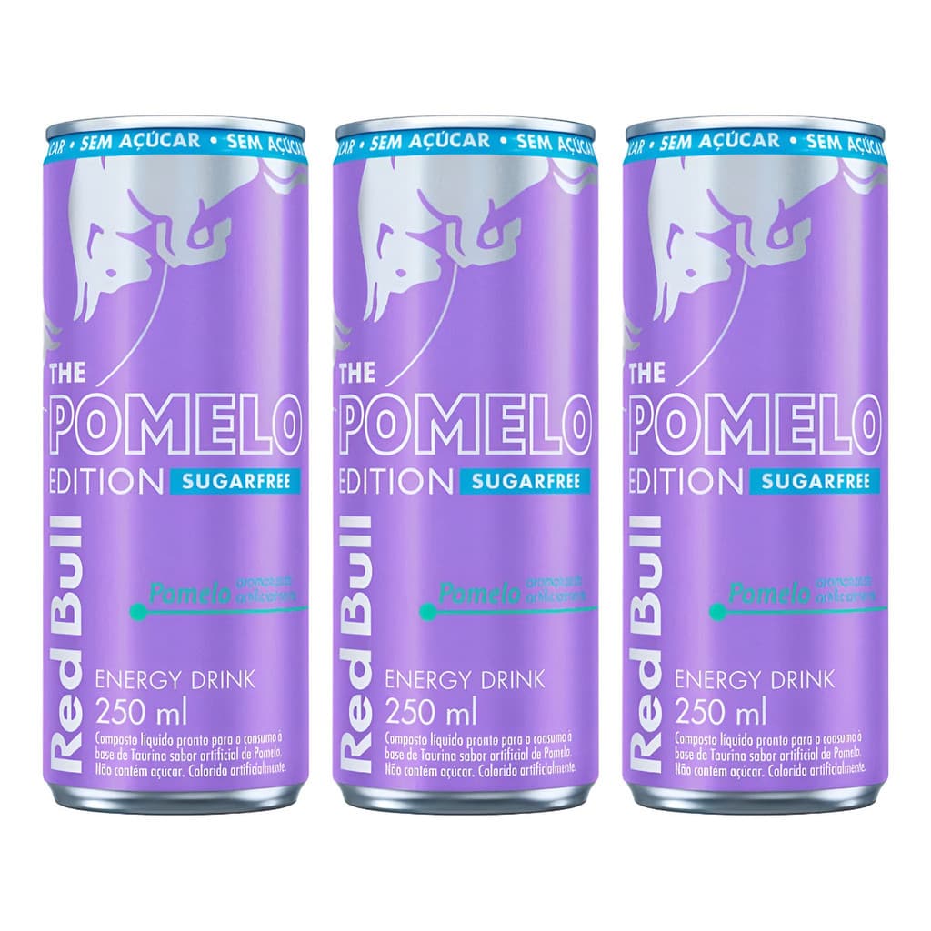 Kit C/3 Energético Red Bull The Pomelo Sugar Free 250ml