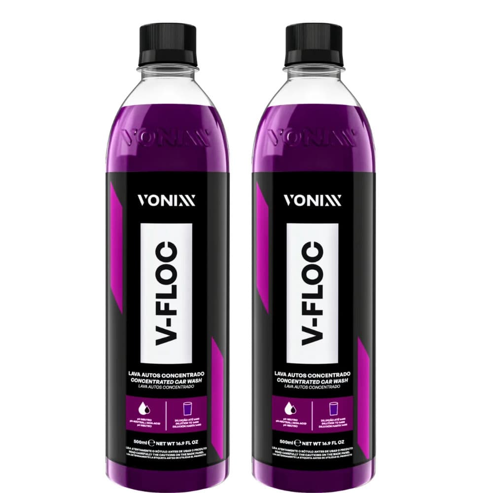 Kit 2 V-FLOC Vonixx 500ml Concentrado Limpeza pesada carros