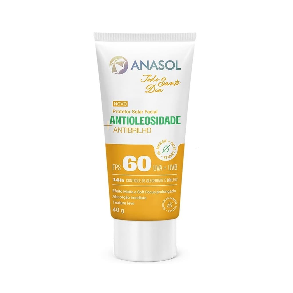 Protetor Solar Facial Antioleosidade Antibrilho Fps60 Anasol