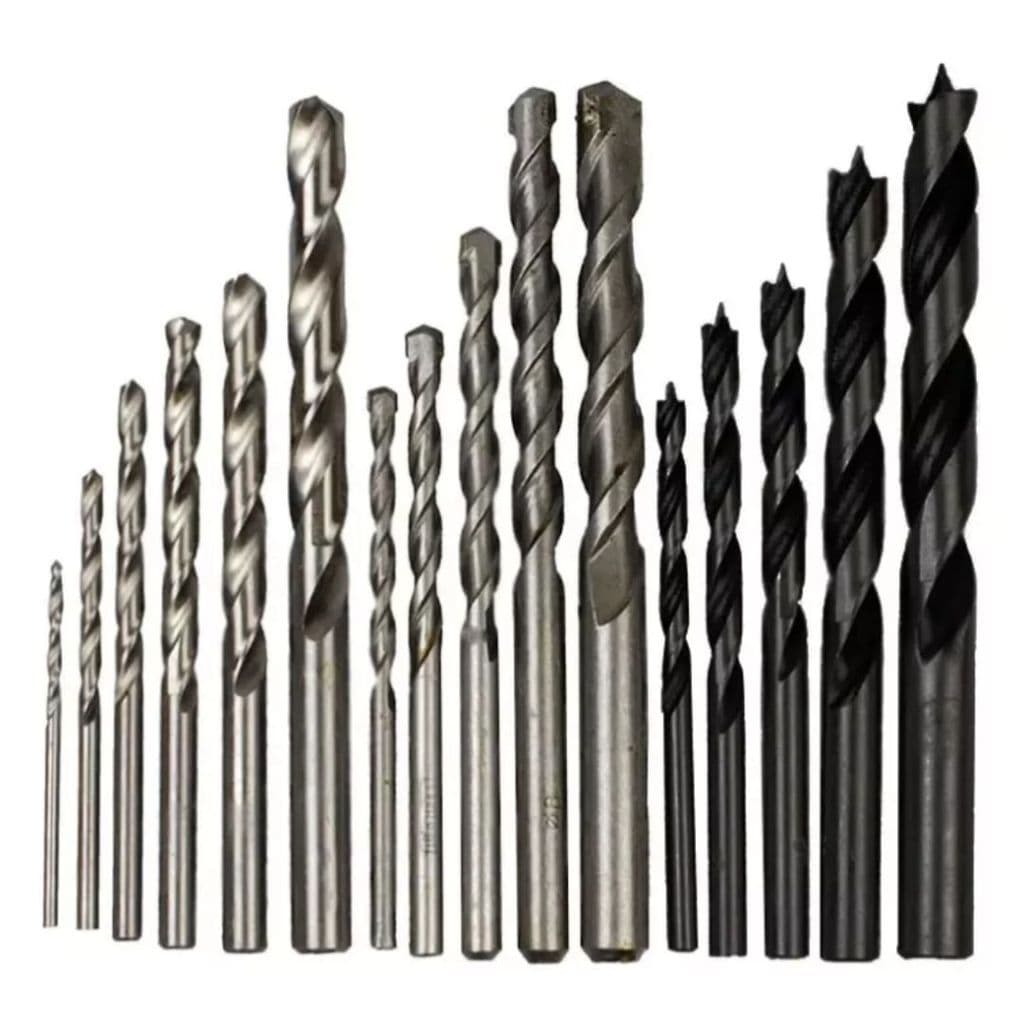 JOGO COM 16 BROCAS DE MADEIRA, METAL, CONCRETO, VIDEA, ACO - KIT COMPLETO PERFURAÇÃO