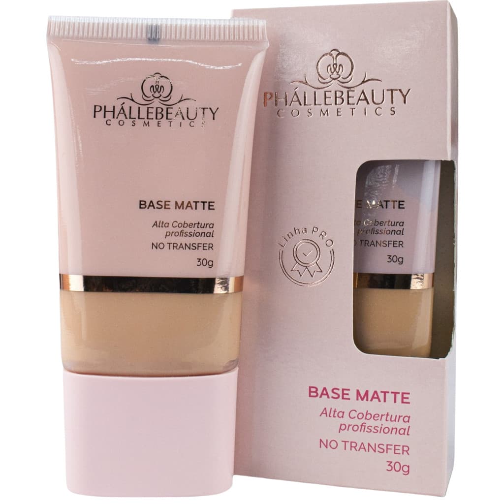 Base Líquida Matte Phállebeauty 30g - Tecnologia de Cobertura Inteligente com Finish Ultra Matte