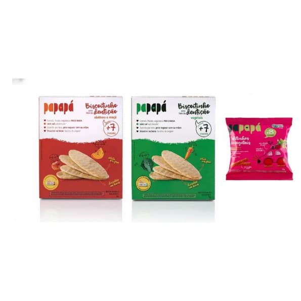 Kit Papapa Snacks Biscoitinho Dentição E Palitinhos Saudável