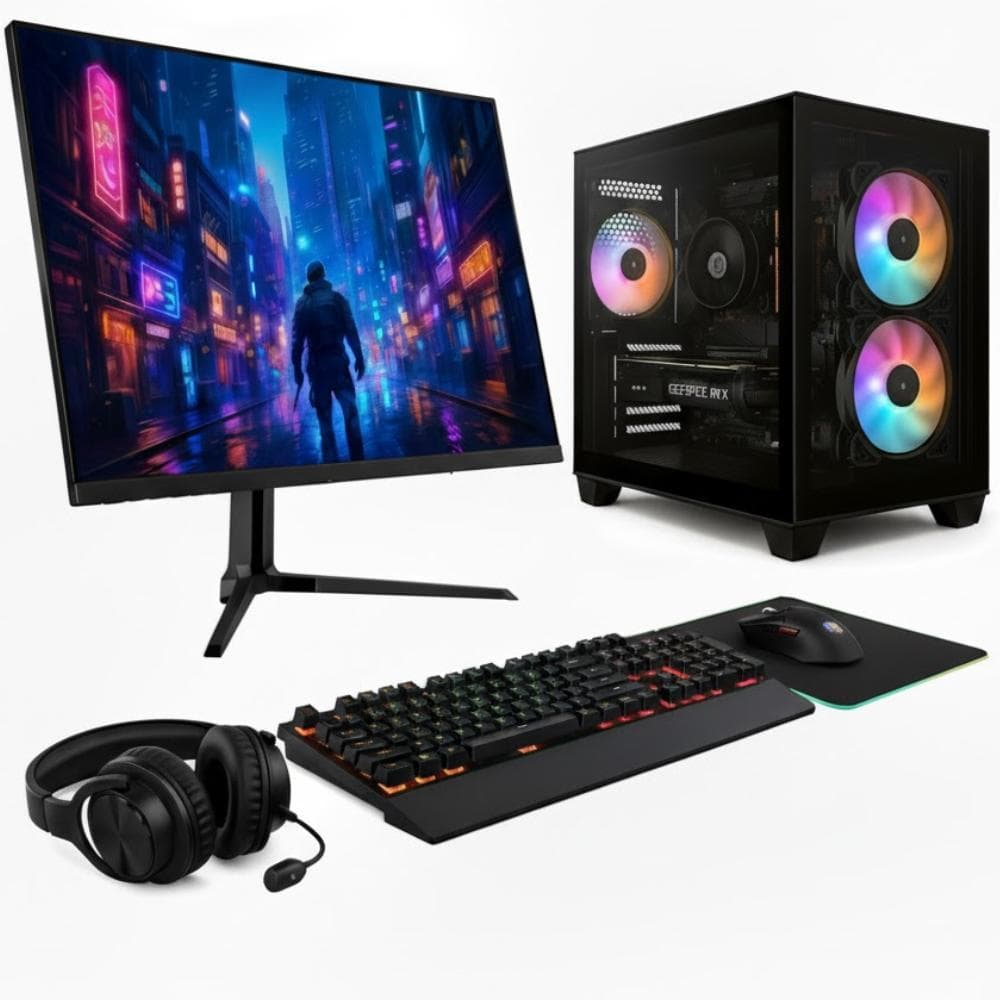 PC Gamer Skill Apex, AMD Ryzen 5 5500, Geforce RTX 5060 8GB 16GB DDR4 SSD 512GB M.2 Monitor LED 24" 180Hz Preto SAP205