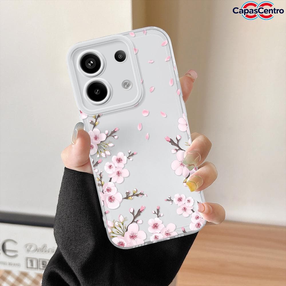 Capa Para Xiaomi Poco X6 5G Capinha De Silicone Macio Celular Transparente Soft Case Flower 0014 TSY
