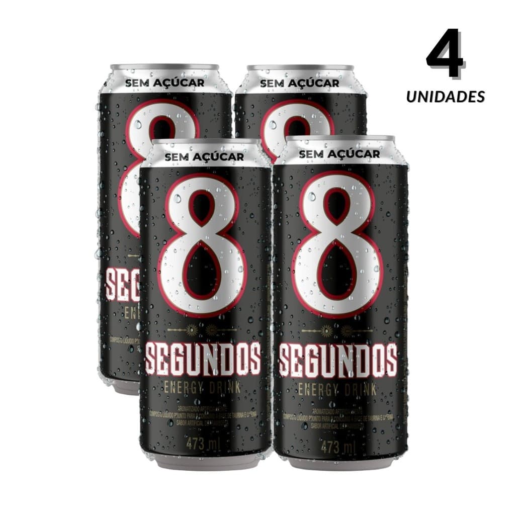 Energético 8 Segundos Tradicional Zero Açucar 4 un de 473 ml