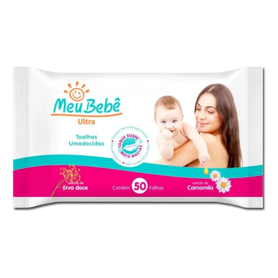 Lenço Umedecido Meu Bebê Ultra Toque Macio com 50 Folhas