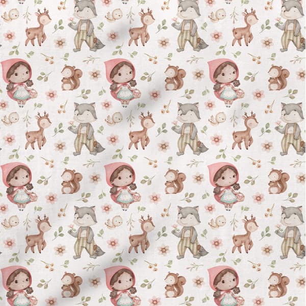 Tecido Flanela Baby Chapéuzinho Vermelho Costura Enxoval Patchwork Bebê Artesanato Pano