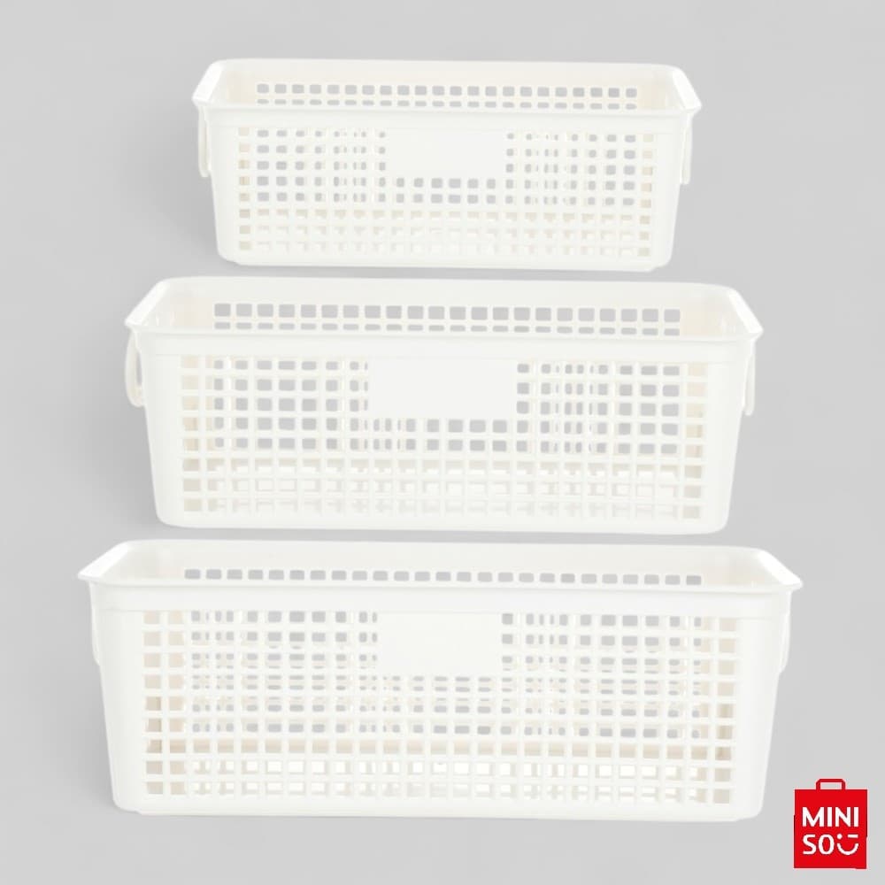 Kit 3 Cestos Organizadores Multiuso Xadrez Sem Tampa P M G – Para Armário, Cozinha, Banheiro e Mesa