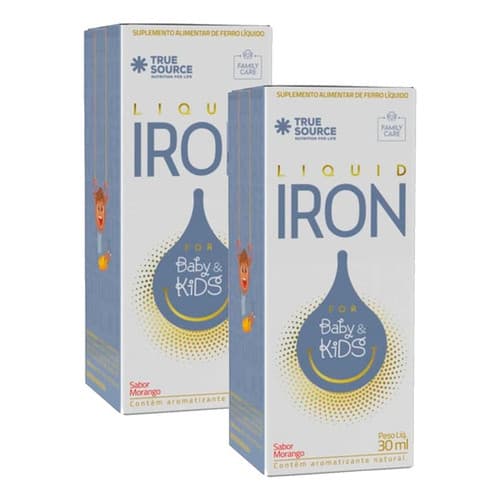 Kit 2x Liquid Iron  30ml Morango - True Source