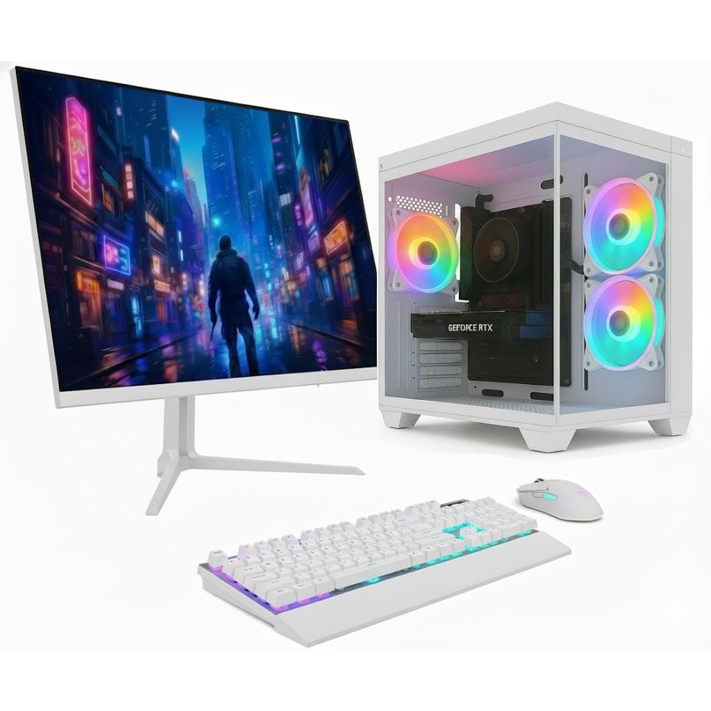 PC Gamer Skill Apex AMD Ryzen 7 5700G Geforce RTX 5060 8GB 16GB DDR4 SSD 1TB M.2 Monitor LED 24" 180Hz Branco SAP220
