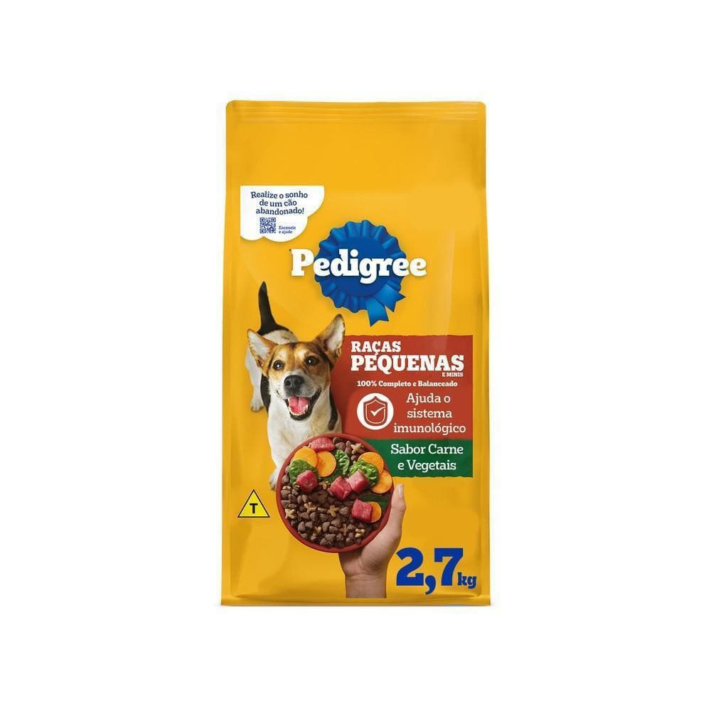 Ração Carne e Vegetais Cães Adultos Raças Pequenas e Minis 2,7 kg Pedigree