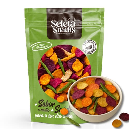 Mix de Vegetais Desidratados Premium 100% Natural Snack Saudável, Vegano e Crocante
