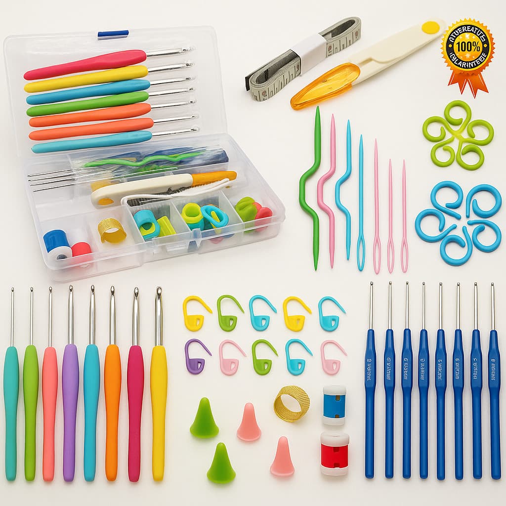 Kit Crochê Completo 53 Peças para Criar Amigurumis Incríveis