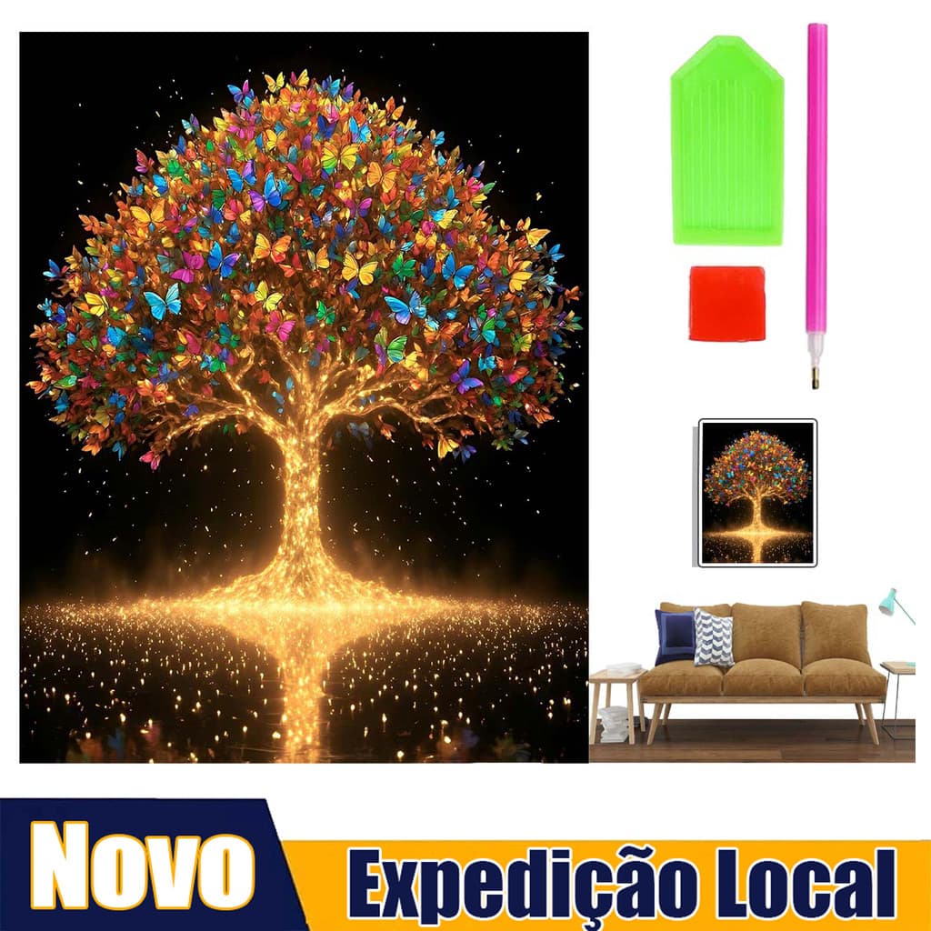 30*40 cm borboleta árvore pintura diamante conjunto 5D diamante arte cheia de diamantes decoração tridimensional