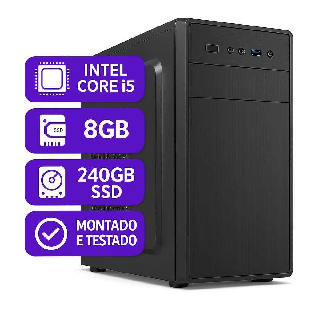 Computador PC CPU Intel Core i5 SSD 240GB 8GB RAM Computador Novo Pronto para Uso