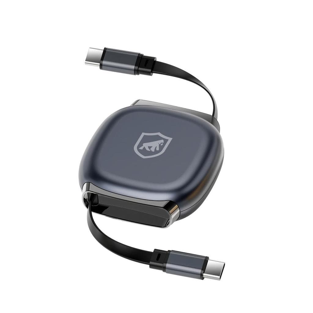 Gshield Cabo Victus USB-C para Tipo-C 1M Retrátil em Formato Estojo com Carregamento Ultra Rápido 100W, Preto