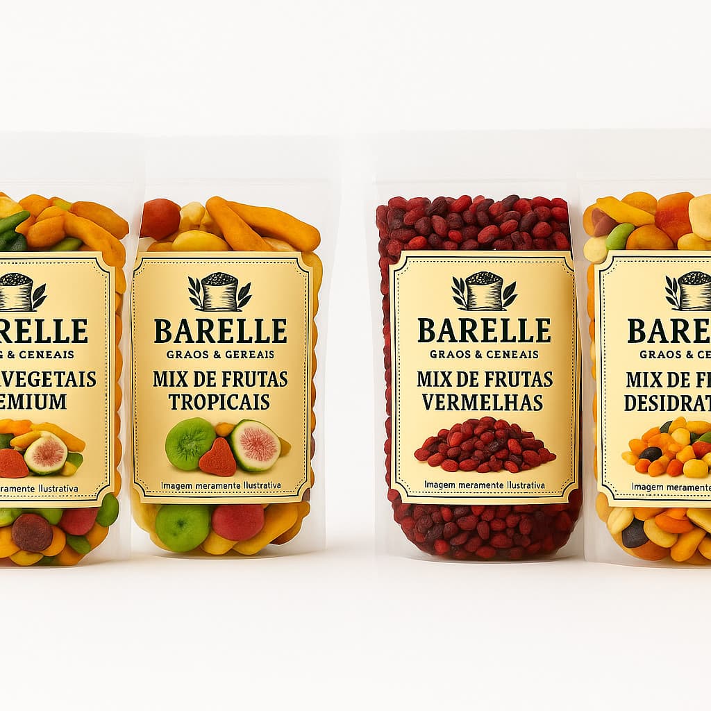 Kit Mix Snacks Naturais 4 Itens Saudáveis (Frutas Liofilizadas, vermelhas, Secas e Vegetais premium)