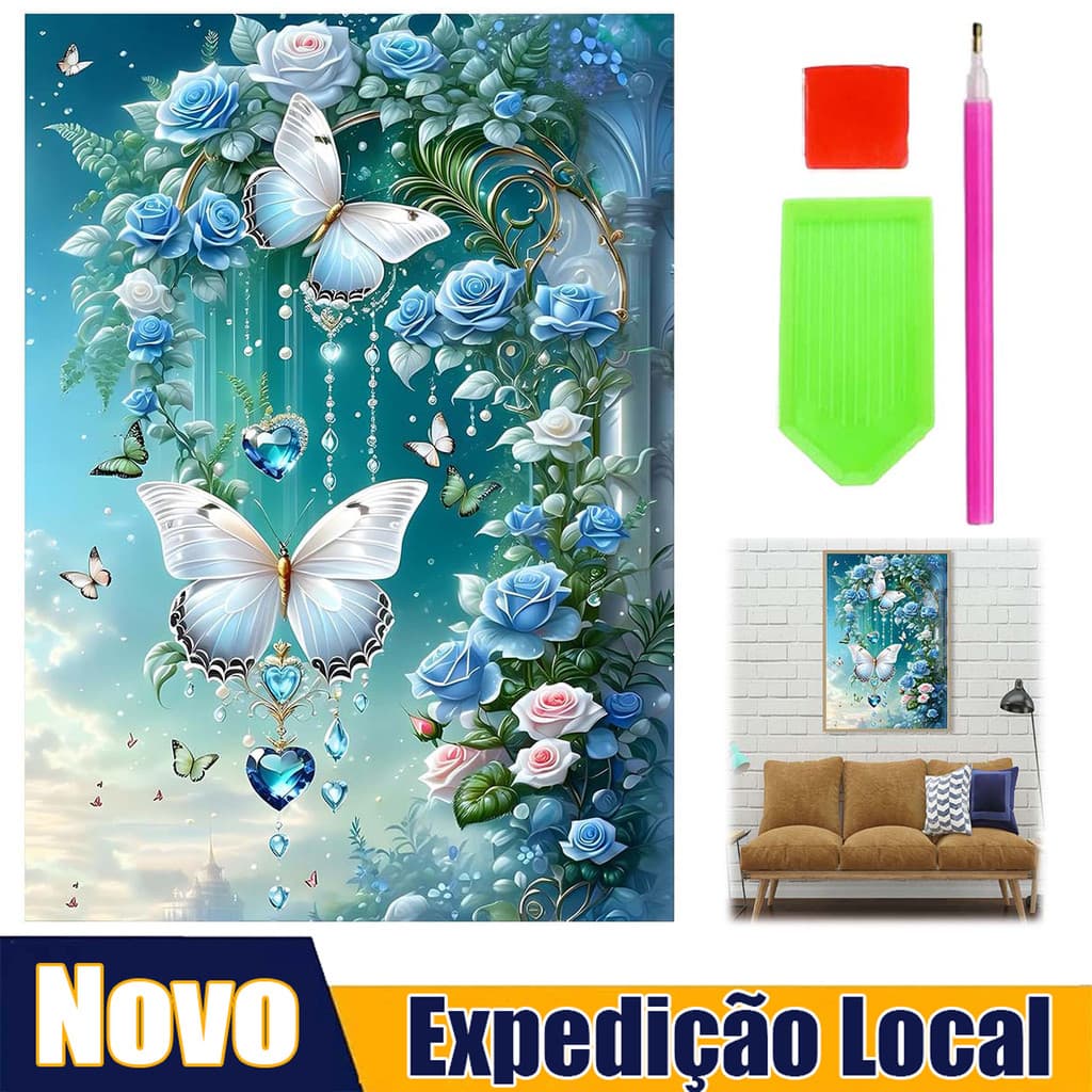 30*40 cm Borboleta Flor Pintura Diamante Conjunto 5D diamante arte cheia de diamantes decoração tridimensional
