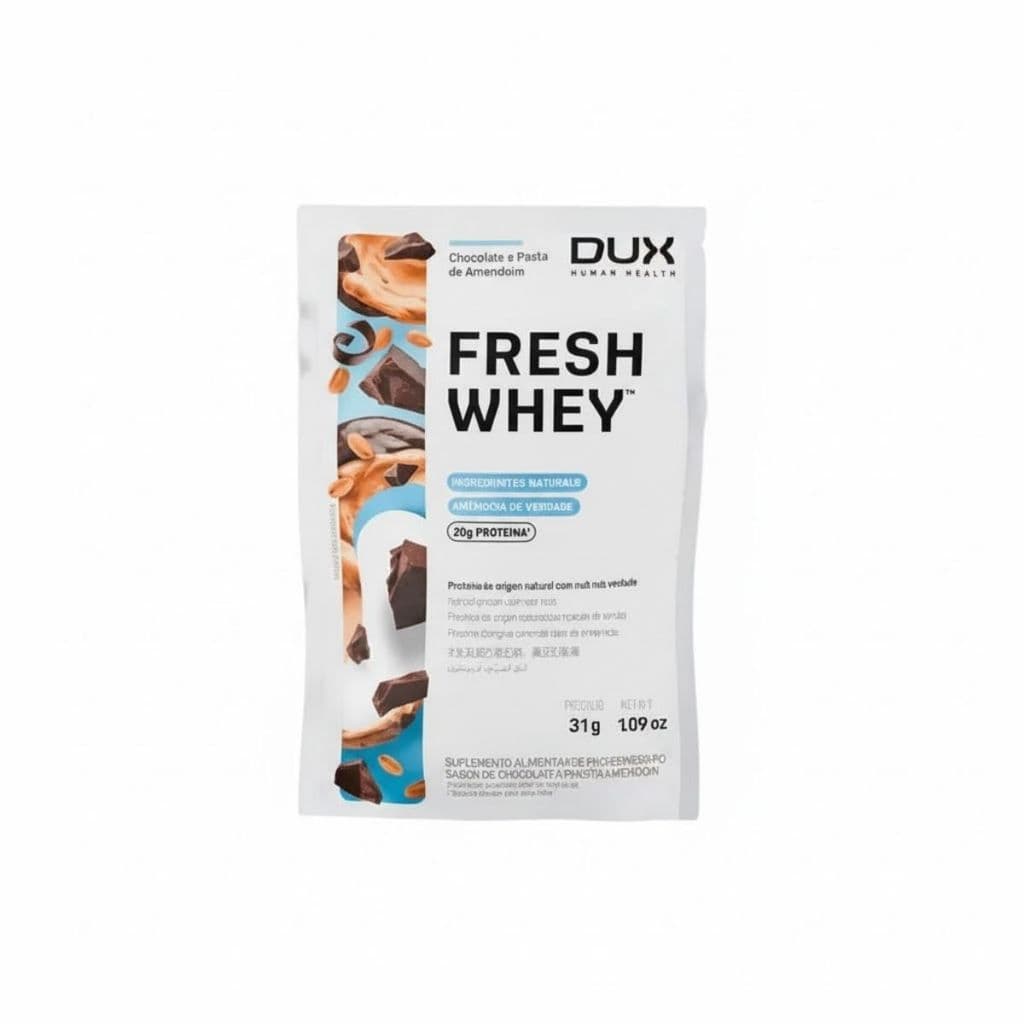 WHEY PROTEIN 20G PROTEINA FRESH CHOCOLATE E PASTA DE AMENDOIM DUX
