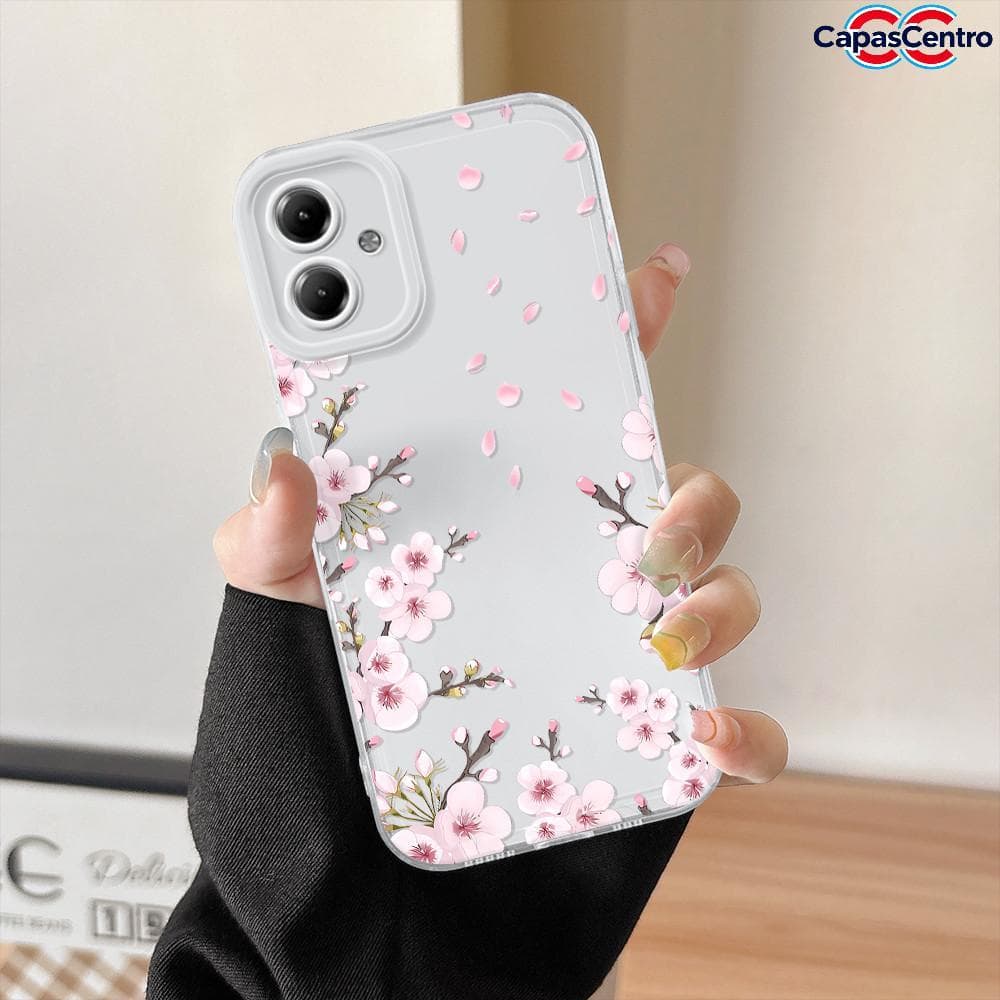 Capa Para Motorola Moto G14 Capinha De Silicone Macio Celular Transparente Soft Case Flower 0014 TSY