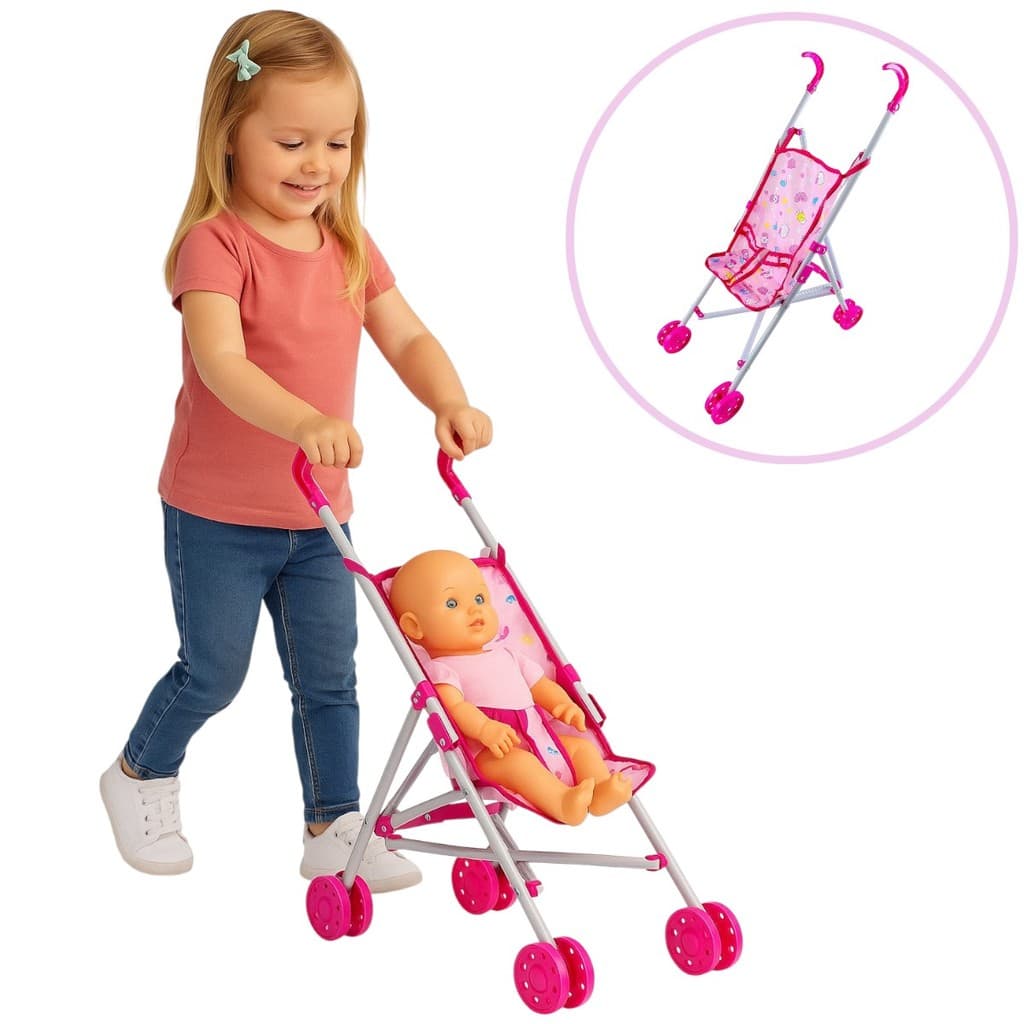 Carrinho de boneca articulado dobrável brinquedo crianças
