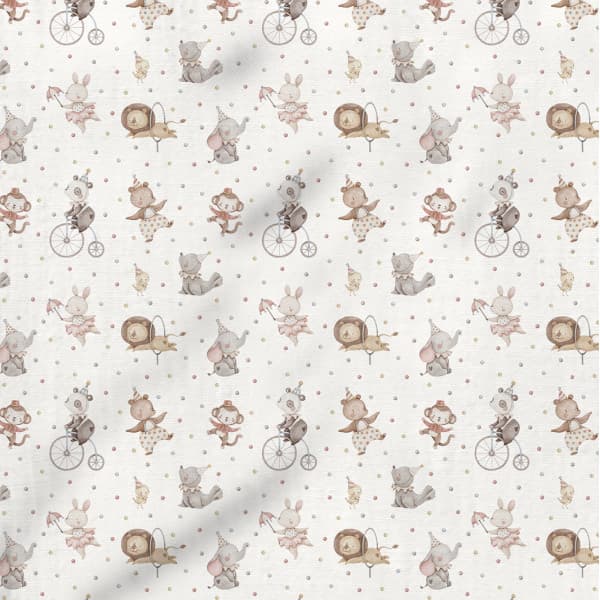 Tecido Flanela Baby Circo dos Bichinhos Costura Enxoval Patchwork Bebê Artesanato Pano