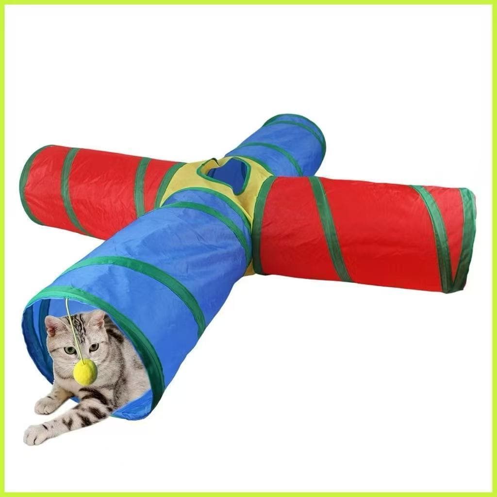 Túnel Labirinto Para Gatos Interativo Brinquedo Pet 4 Vias x
