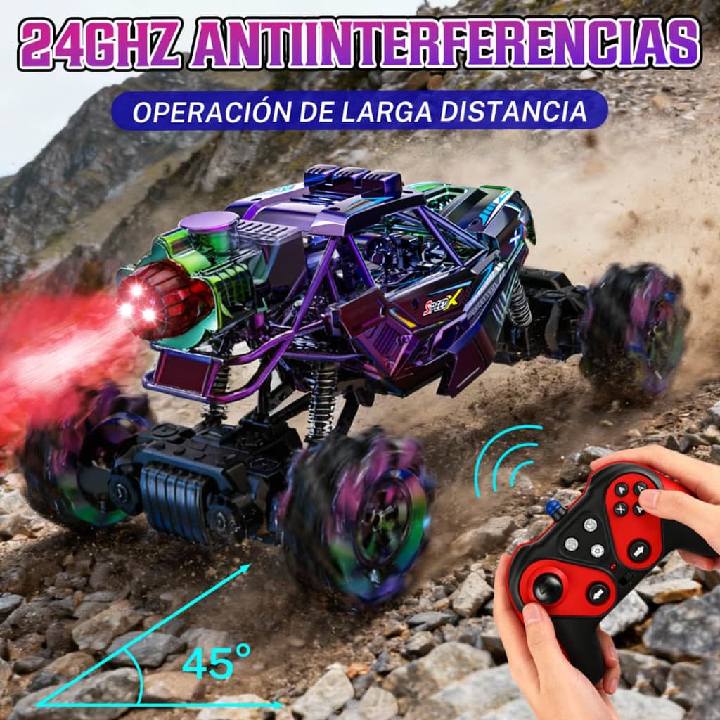 1:16 Carrinho Controle Remoto Carro De Escalada De Liga+2 Baterias Verde Gradiente Veículo Todo Terreno