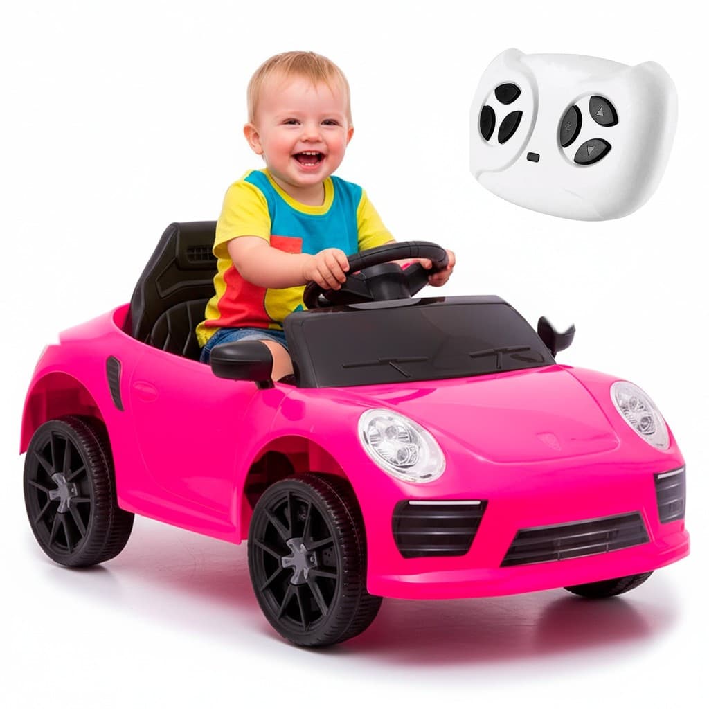 Carrinho Elétrico Motorizado Infantil 6V Rosa Com Controle Remoto - Zippy Toys