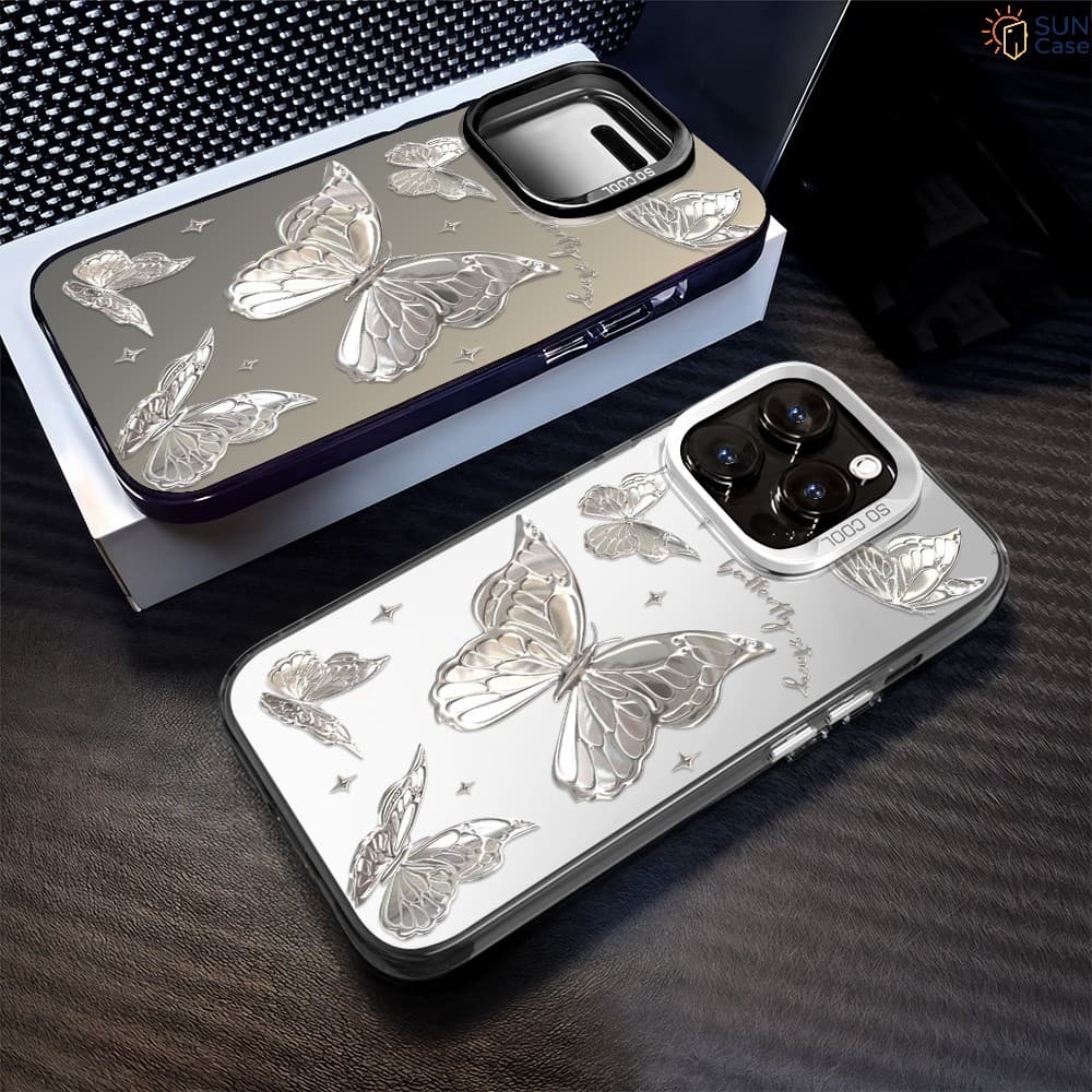 Capinha Para iPhone 17 17E 16 16E 15 14 13 12 11 8 7 X XS XR SE Pro Max Plus Prata Fosco Celular Caso Capa CYB 5163