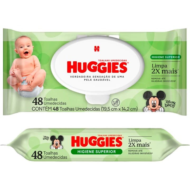 TOALHAS UMEDECIDAS HUGGIES Higiene Superior C/ 48 LV 4 PG 3