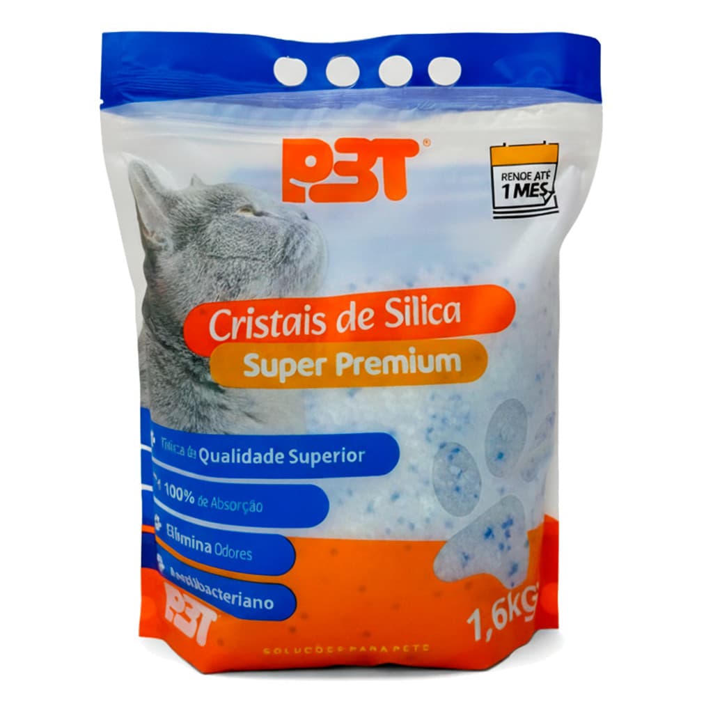 Areia Sanitária de Gato Cristais Sílica GROSSA 1,6kg P3T