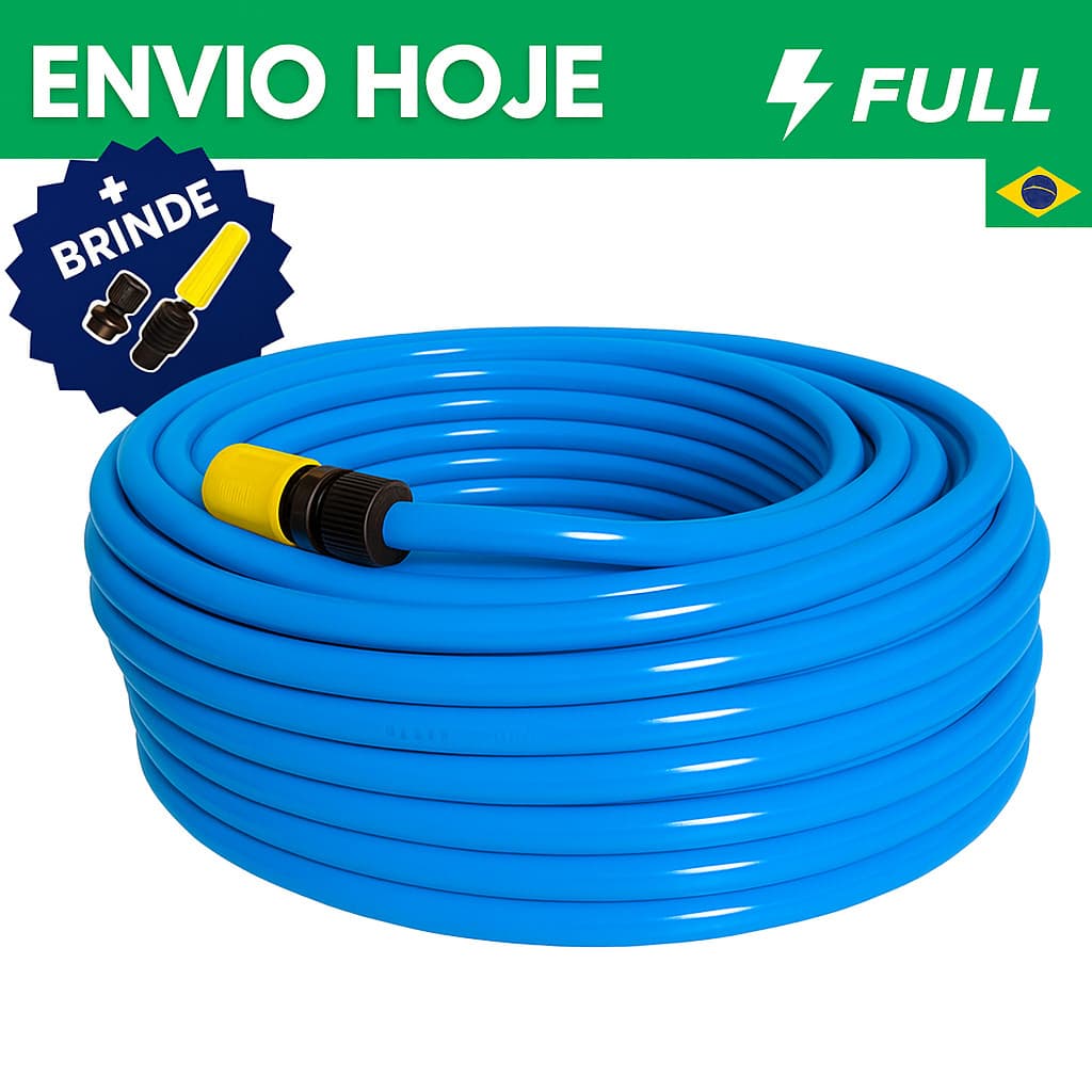 Mangueira de Jardim Siliconada Azul – Anti Torção e Super Resistente | Kit Completo 30 25 20 15 10 Metros