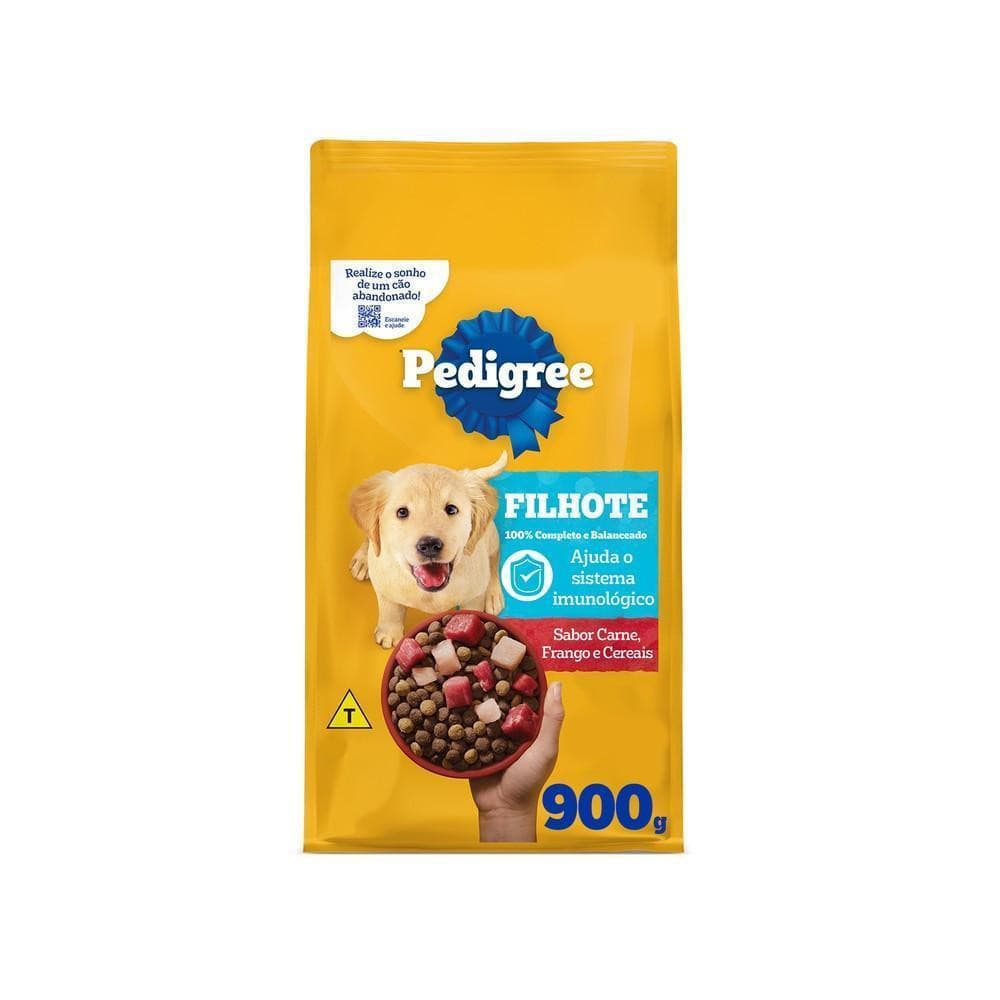 Ração Carne Frango e Cereais Cães Filhotes 900g Pedigree