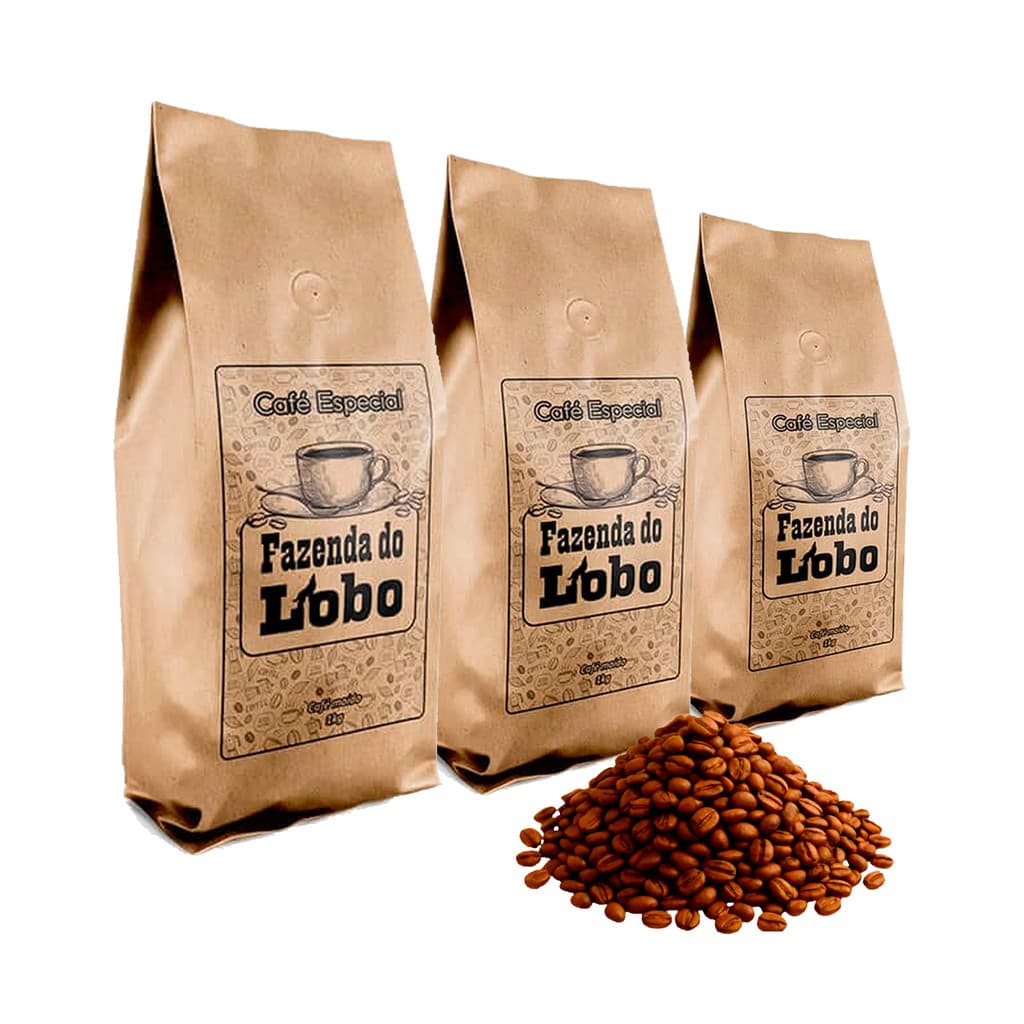 Kit 3kg Café Especial +84 Pts Fazenda Do Lobo 3x 1kg Em Grãos Sul de Minas